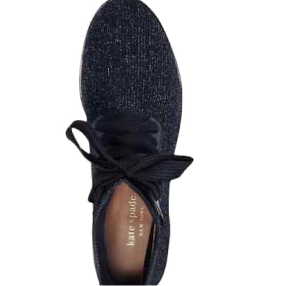 Kate Spade Merigue Knit Combat Boots Black Silver Sparkle Size 7.5 - Picture 8 of 12